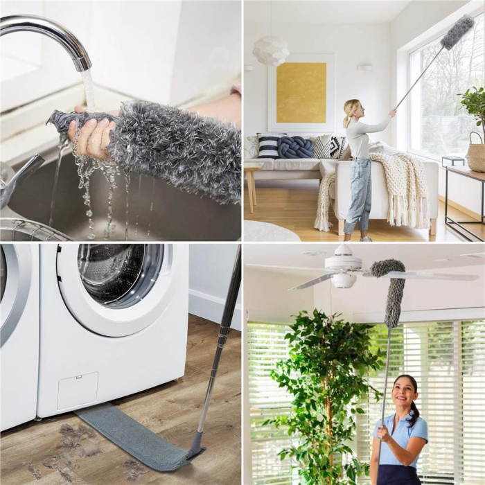 Pamatuf pentru praf cu coada telescopica pentru zone greu accesibile, 4 piese, 75-255 cm [14]