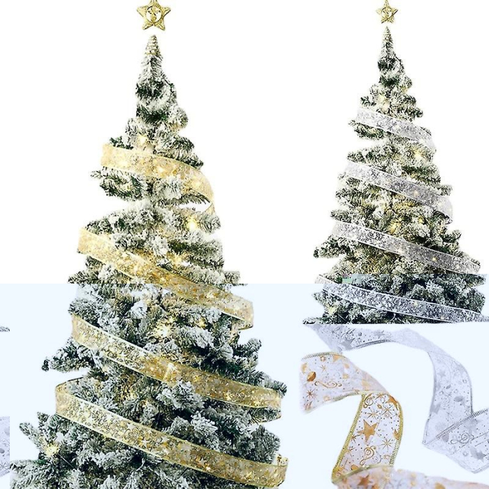 Panglică LED de Crăciun Aurie, lungime 1 m , 10 LED-uri, Baterii, Alb rece [2]