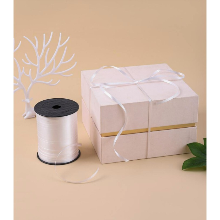 Panglica pentru Baloane, , Rola de 200 de Metri, din Rafie, Alba [3]