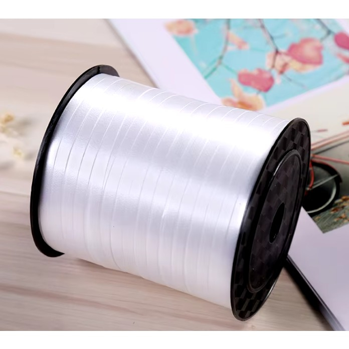 Panglica pentru Baloane, , Rola de 200 de Metri, din Rafie, Alba [6]