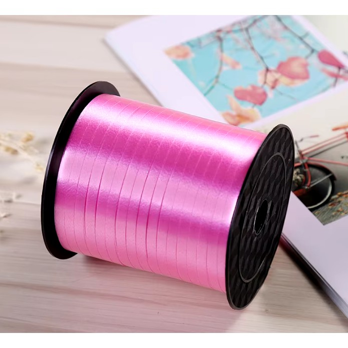 Panglica pentru Baloane, , Rola de 200 de Metri, din Rafie, Roz [4]