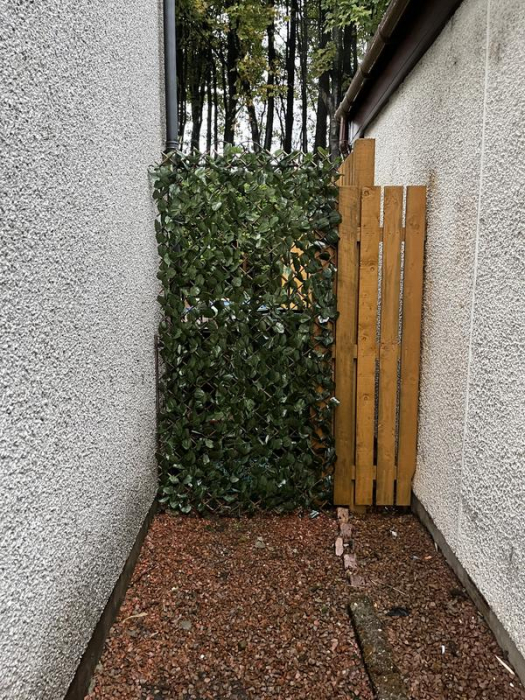 Panou de gard/paravan din lemn si frunze artificiale, extensibil, 100x200cm [6]