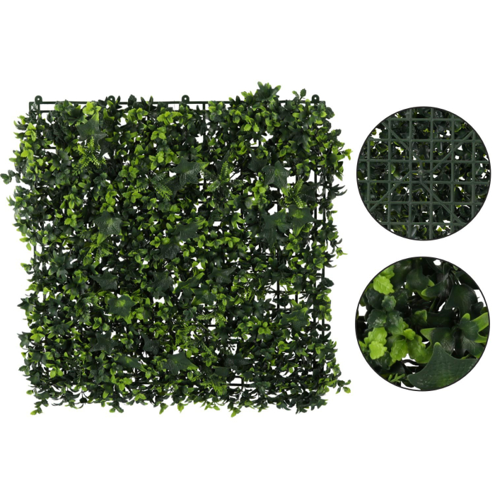Panou decorativ artificial 50x50 cm, montare pe perete sau gard, iedera, interior/exterior [2]