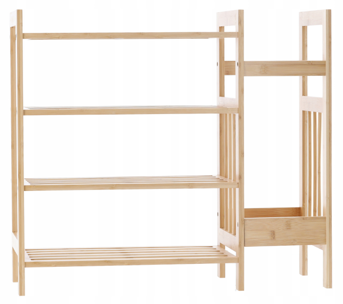 Pantofar din bambus cu 4 rafturi, suport de umbrele, 74x28x66cm, natur [4]