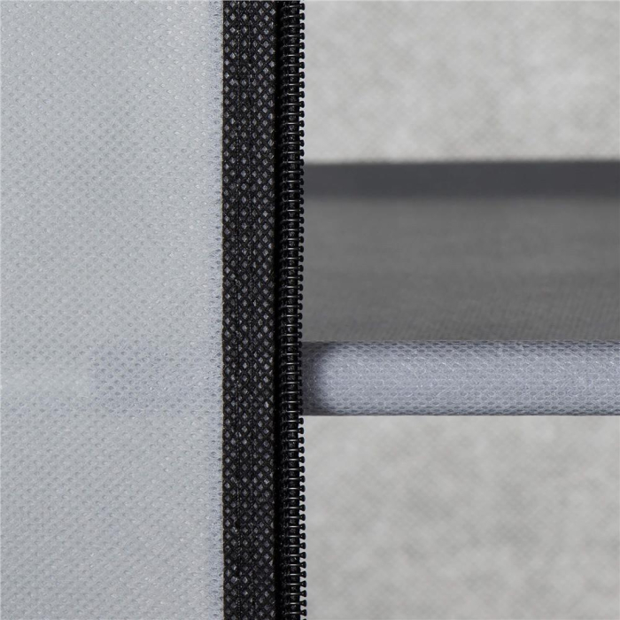 Pantofar din material textil, portabil, cu rafturi, 60x28x168cm, gri [9]