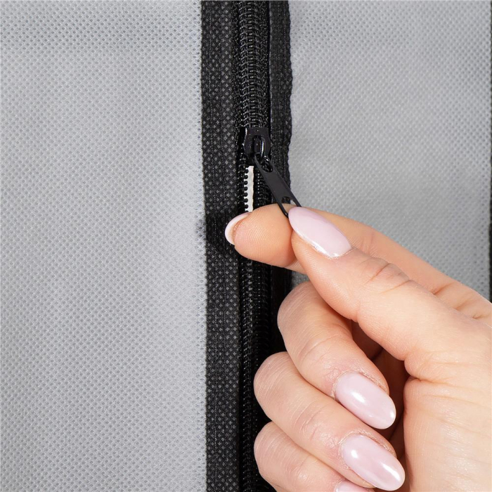 Pantofar din material textil, portabil, cu rafturi, 60x28x168cm, gri [11]