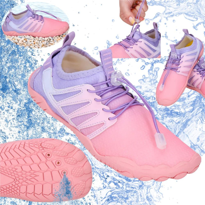 Pantofi plaja si apa, talpa cauciuc antiderapanta, material respirabil, roz, marimea 36 [15]