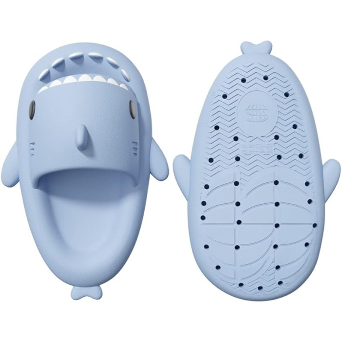 Papuci Tip Rechin, , Unisex, din Spuma EVA, Talpa Groasa Antiderapanta, Rezistenti la Uzura, Marime 40-41, Albastru Deschis [3]