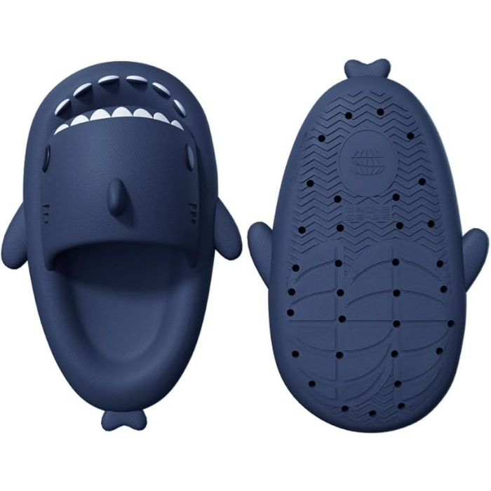 Papuci Tip Rechin, , Unisex, din Spuma EVA, Talpa Groasa Antiderapanta, Rezistenti la Uzura, Marime 40-41, Albastru Inchis [2]