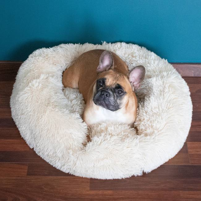 Pat Sersimo pentru caini si pisici, cu husa detasabila, bej, diametru 90cm [12]