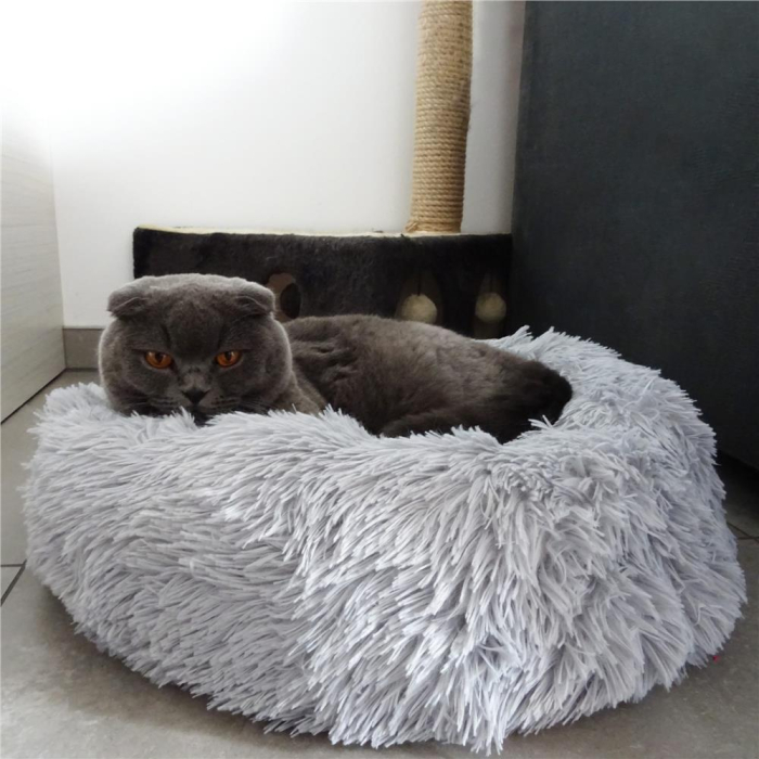 Pat Sersimo pentru caini si pisici, cu husa detasabila, gri, diametru 100cm [13]