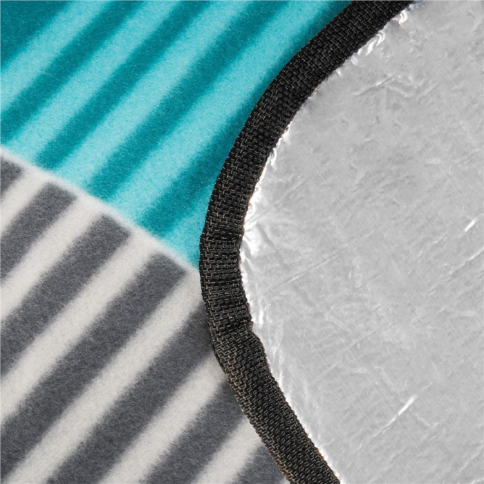 Patura pentru picnic sau plaja, cu folie izolatoare si maner, 150x200cm, albastru gri [9]
