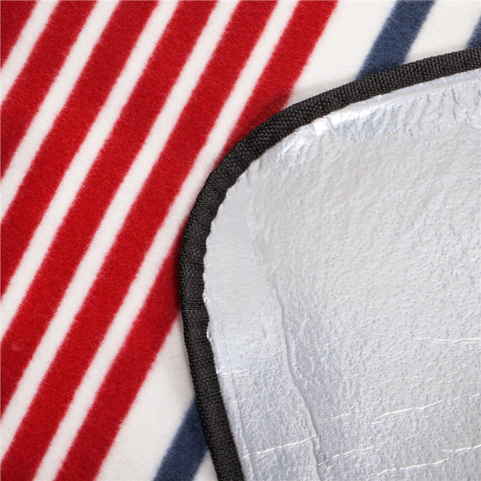 Patura pentru picnic sau plaja, cu folie izolatoare si maner, 160x200cm, albastru rosu [4]