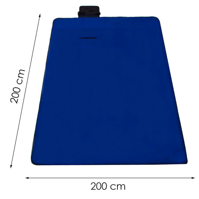 Patura pentru picnic sau plaja, cu folie izolatoare si maner, 200x200cm, albastru cobalt [8]