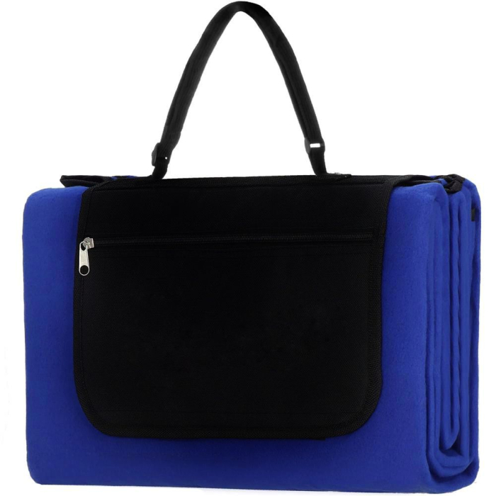 Patura pentru picnic sau plaja, cu folie izolatoare si maner, 200x200cm, albastru cobalt [12]