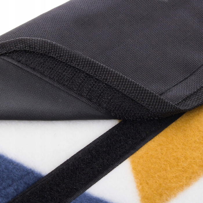 Patura pentru picnic sau plaja, cu folie izolatoare si maner, 200x200cm, albastru galben [5]