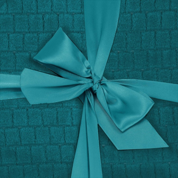 Patura pufoasa pentru 2 persoane, 2 fete, model in relief, 160x200cm, verde marin [8]