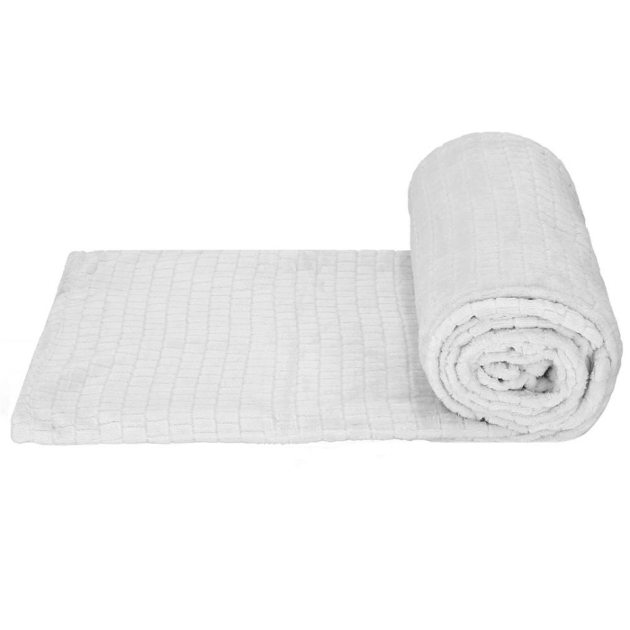 Patura pufoasa pentru 2 persoane, 2 fete, model in relief, 170x210cm, gri deschis [4]