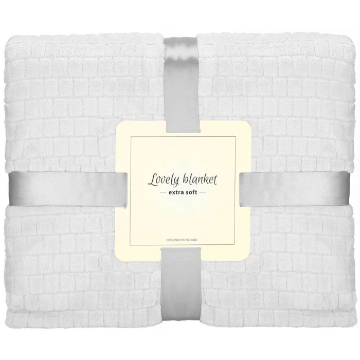 Patura pufoasa pentru 2 persoane, 2 fete, model in relief, 170x210cm, gri deschis [1]