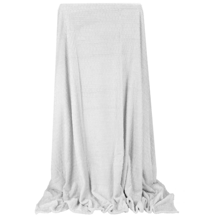 Patura pufoasa pentru 2 persoane, 2 fete, model in relief, 170x210cm, gri deschis [11]