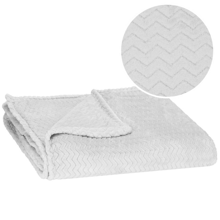 Patura pufoasa pentru 2 persoane, 2 fete, model in relief, 200x220cm, gri [4]