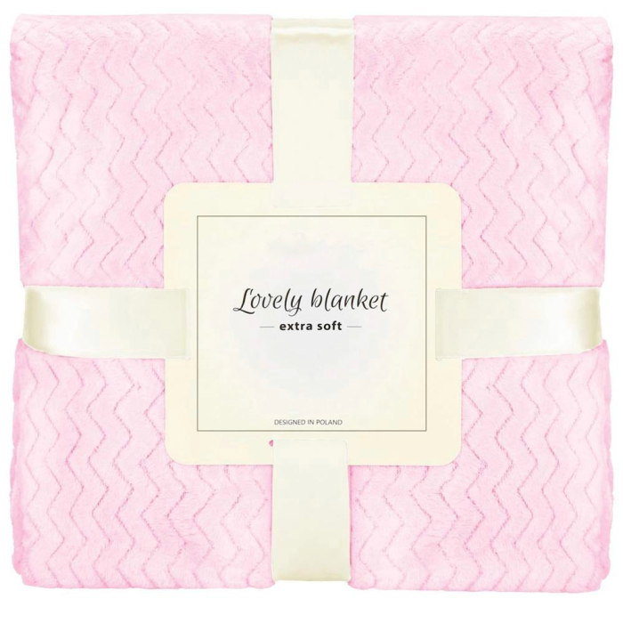 Patura pufoasa pentru 2 persoane, 2 fete, model in relief, 200x220cm, roz [1]
