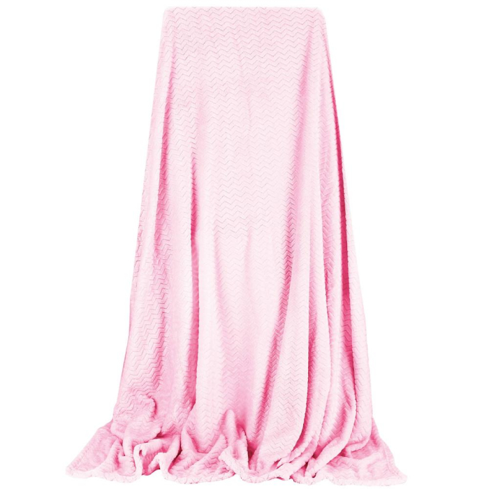 Patura pufoasa pentru 2 persoane, 2 fete, model in relief, 200x220cm, roz [11]