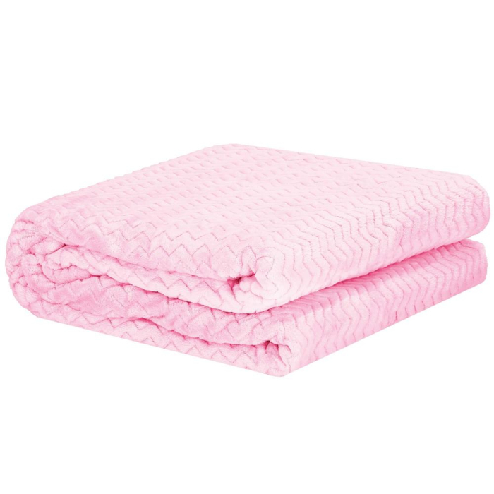 Patura pufoasa pentru 2 persoane, 2 fete, model in relief, 200x220cm, roz [3]