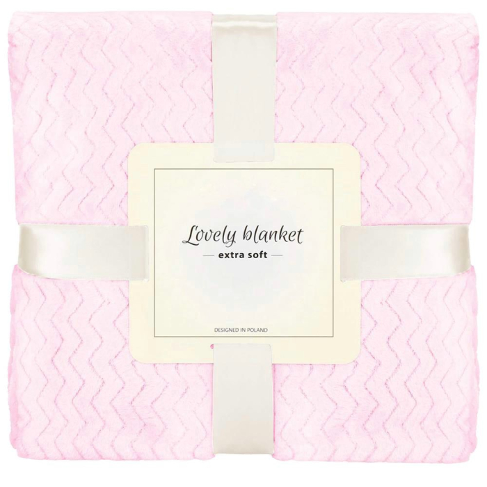 Patura pufoasa pentru 2 persoane, 2 fete, model in relief, 200x220cm, roz pudra [1]