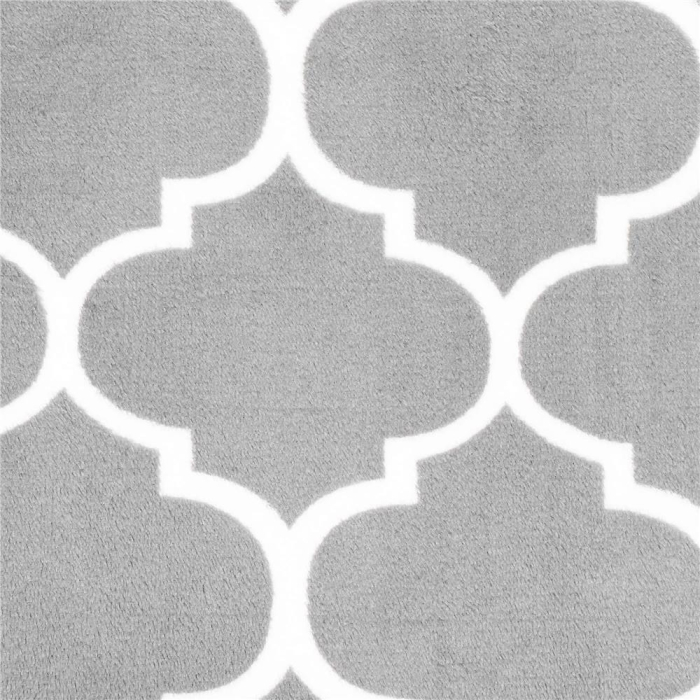 Patura pufoasa pentru 2 persoane, 200x220cm, cu model trifoi marocan, gri [5]