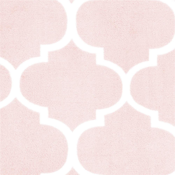 Patura pufoasa pentru 2 persoane, 200x220cm, cu model trifoi marocan, roz [4]