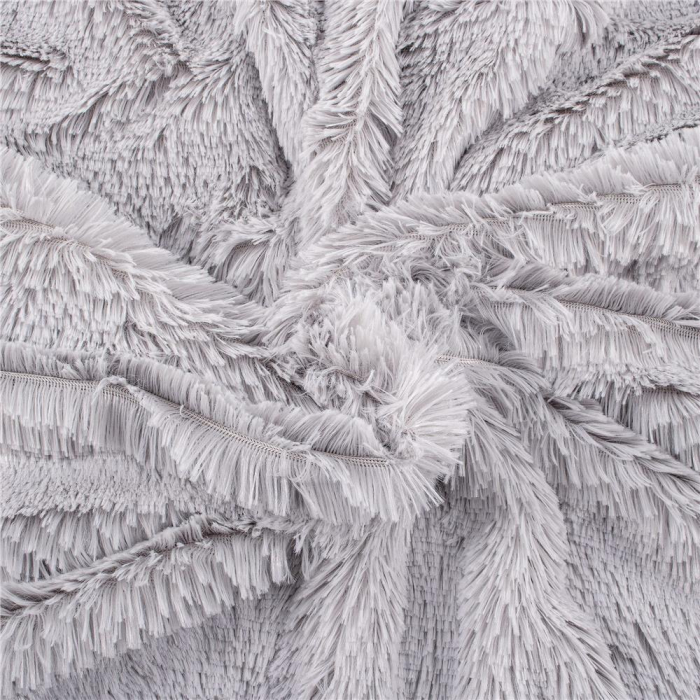 Patura pufoasa si calduroasa pentru 2 persoane, 200x240cm, gri deschis [8]