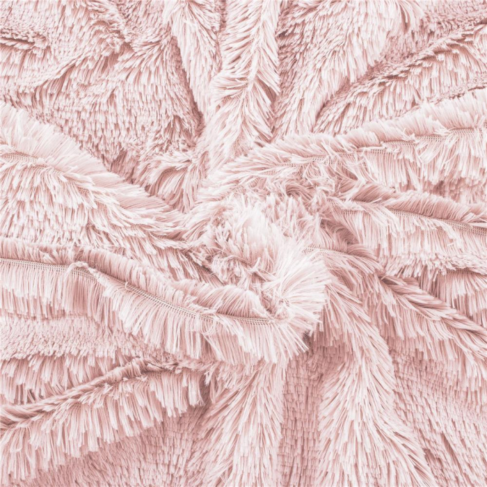 Patura pufoasa si calduroasa pentru 2 persoane, 160x200cm, roz [5]