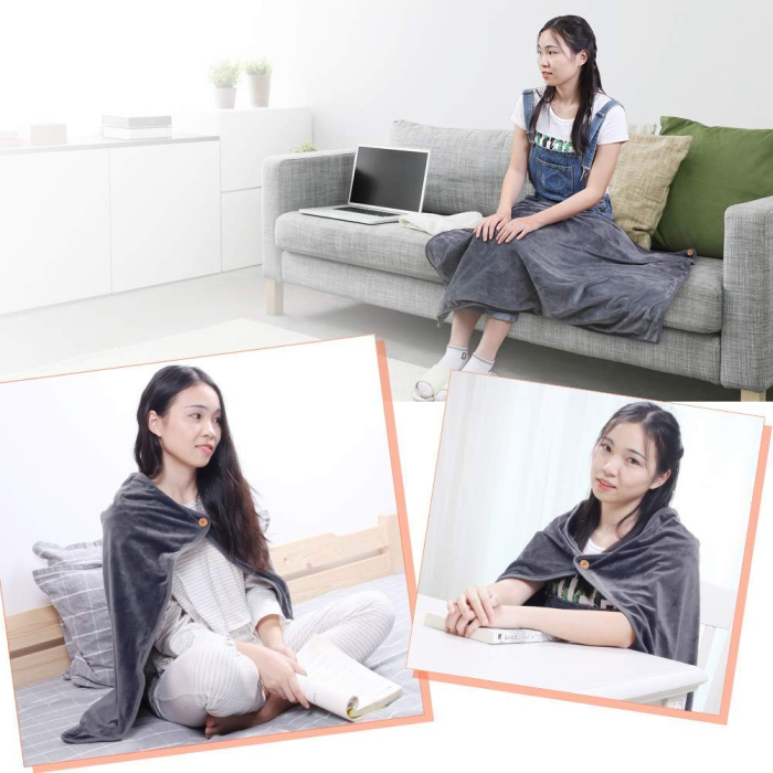 Patura - Șal gri cu sursa de incalzire incarcare USB [2]