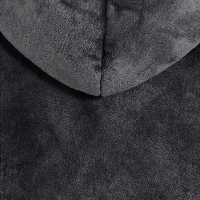 Patura tip hanorac, cu maneci, gluga si buzunare, material plus, marime universala, grafit [6]