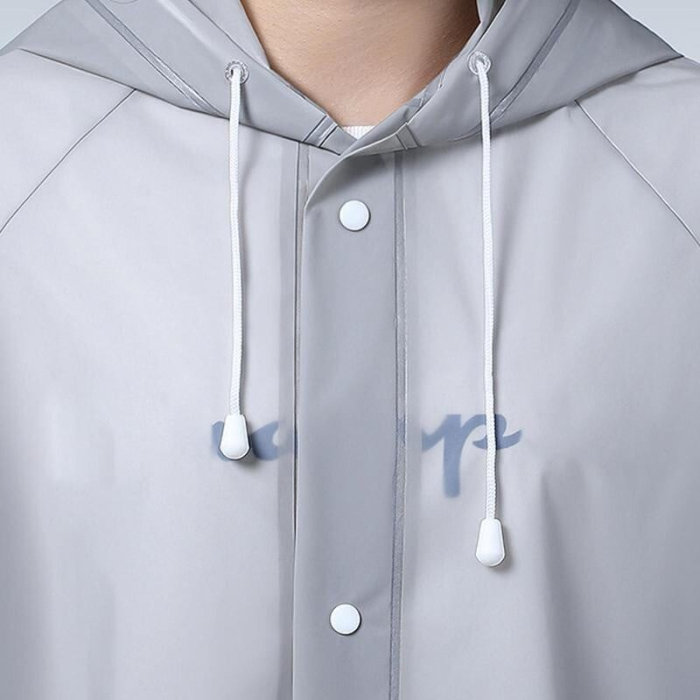 Pelerina de Ploaie, , pentru Adulti 150-180 cm, din EVA, Impermeabila, Rezistenta la Vant, Inchidere cu Capse, 140 g, Gri [3]