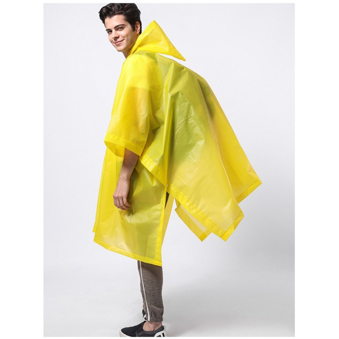 Pelerina de Ploaie, , pentru Adulti, EVA, Tip Poncho, Impermeabila, Rezistenta la Vant, Capse Laterale, 160 g, Galben [5]