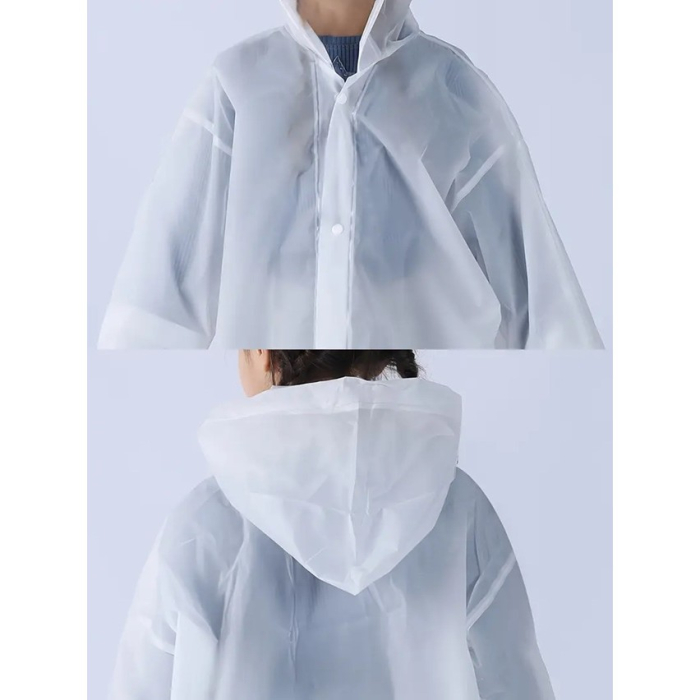 Pelerina de Ploaie, , pentru Copii 100-145 cm, din EVA, Impermeabila, Inchidere cu Capse, Alb [3]
