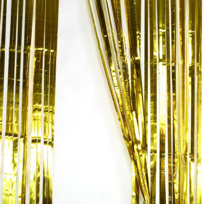 Perdea Franjurata, , Model Decor Petrecere, pentru Fundal de Poze, Amenajare Colorata a Petrecerii, Dimensiune 100x200 cm, Gold [2]