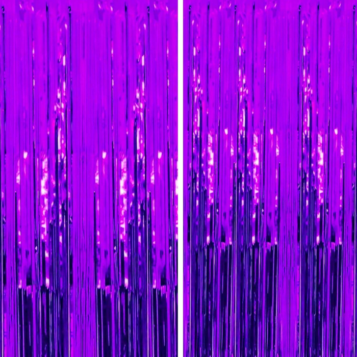 Perdea Franjurata, , Model Decor Petrecere, pentru Fundal de Poze, Amenajare Colorata a Petrecerii, Dimensiune 100x200 cm, Mov [6]