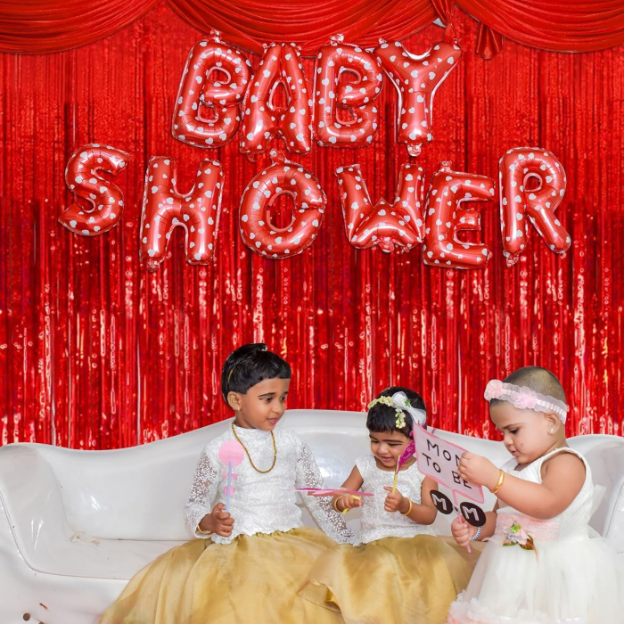 Perdea Franjurata, , Model Decor Petrecere, pentru Fundal de Poze, Amenajare Colorata a Petrecerii, Dimensiune 100x200 cm, Rosu [5]