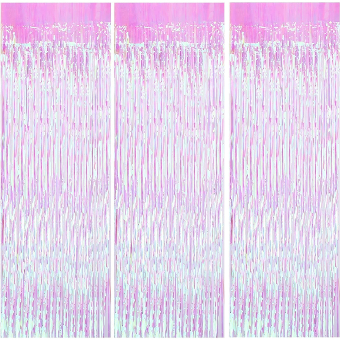 Perdea Franjurata, , Model Decor Petrecere, pentru Fundal de Poze, Amenajare Colorata a Petrecerii, Dimensiune 100x200 cm, Roz [7]