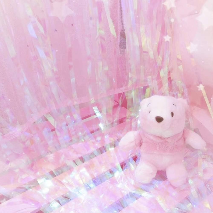 Perdea Franjurata, , Model Decor Petrecere, pentru Fundal de Poze, Amenajare Colorata a Petrecerii, Dimensiune 100x200 cm, Roz [4]