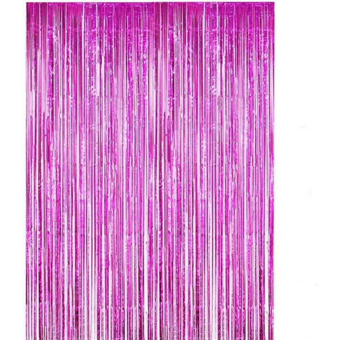 Perdea Franjurata, , Model Decor Petrecere, pentru Fundal de Poze, Amenajare Colorata a Petrecerii, Dimensiune 100x200 cm, Roz Inchis [1]