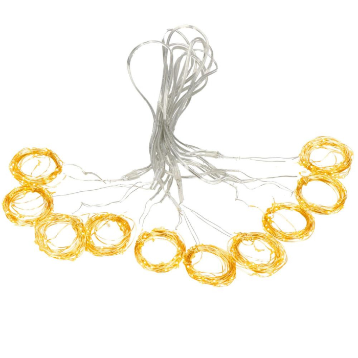 Perdea luminoasa 300 LED-uri, 3m, pentru interior/exterior, telecomanda, iluminare galbena [5]