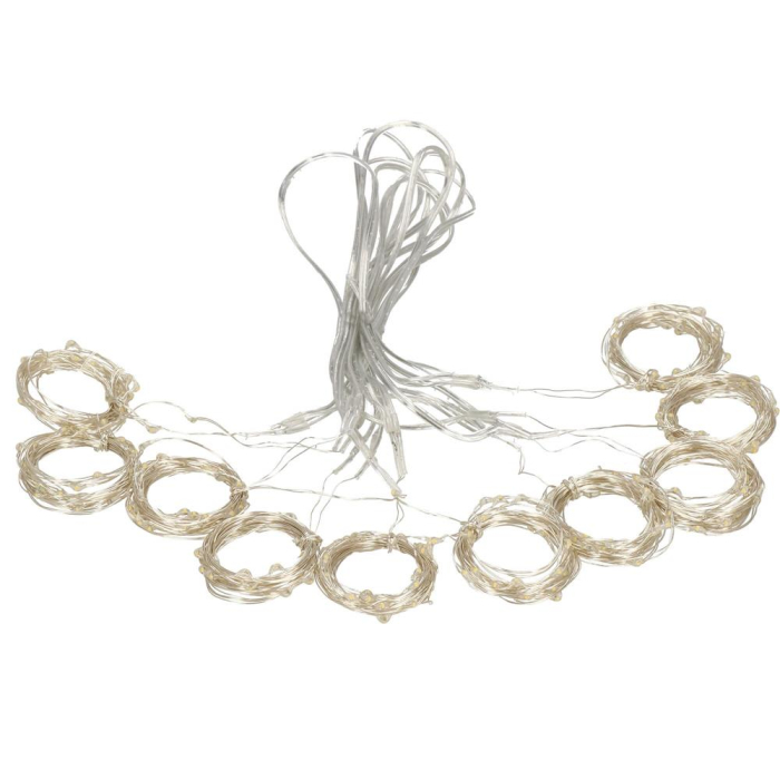 Perdea luminoasa 300 LED-uri, 3m, pentru interior/exterior, telecomanda, iluminare galbena [4]