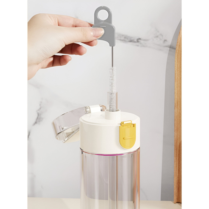 Perie de Curatat Pahare, Cani, Sticle, , cu Maner Lung si Burete, Accesorii pentru Spalarea Paielor si Capacelor, usor de Agatat, 27.5x11.4x6cm, Alb [9]