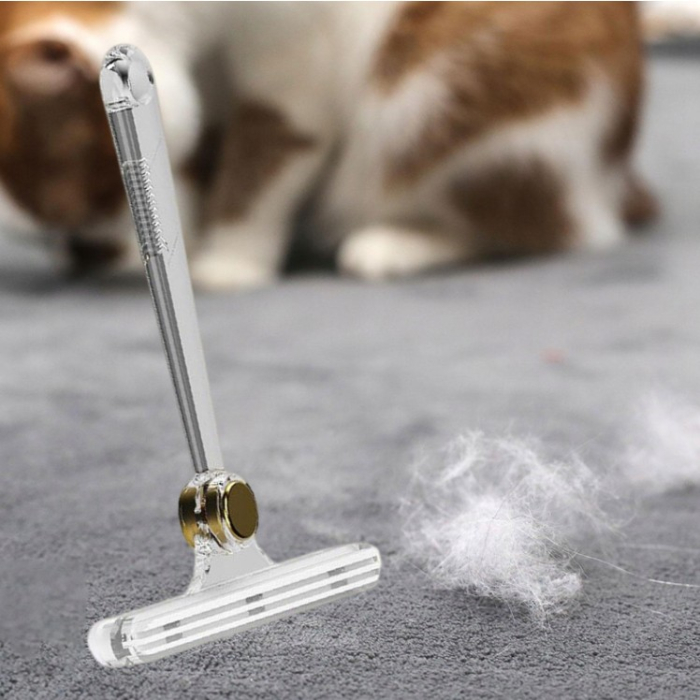 Perie de Indepartare a Scamelor, , pentru Haine si Par de Animale, cu Doua Fete, Manual, Multifunctional, 12x14.5 cm, Accesoriu pentru Casa, Alb [8]