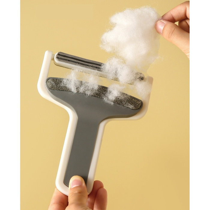 Perie de Indepartarea a Parului si Scamelor, , 12 x 15 cm, Maner Confortabil, Alb/Gri [3]