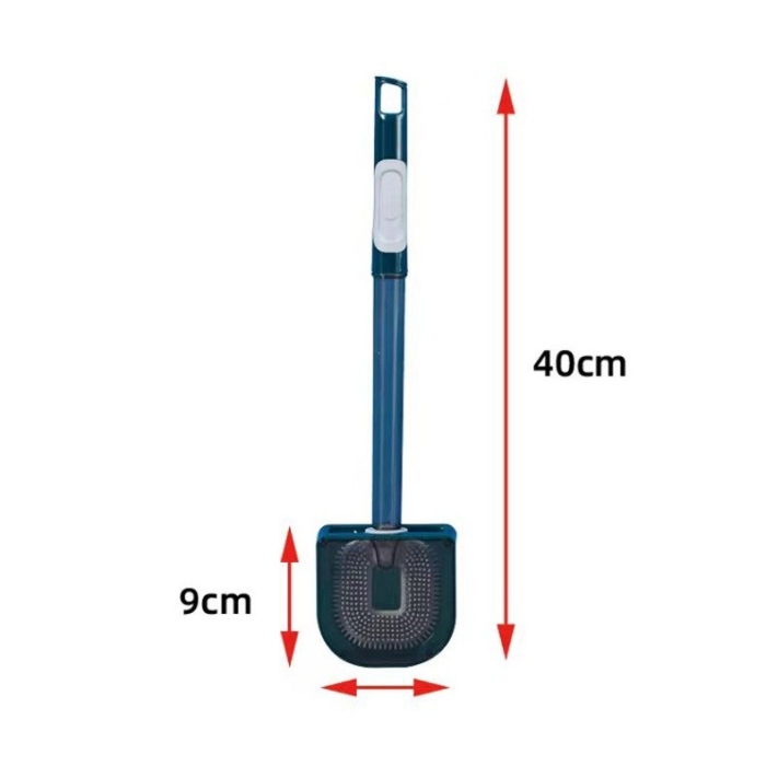 Perie de Toaleta, , cu Recipient pentru Detergent, din Plastic+TPR, Montare fara Perforare, 40 x 9 cm, Verde [3]